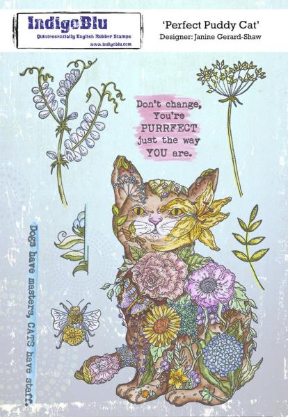 IndigoBlu - Gummistempel Set "Perfect Puddy Cat" A5 Rubber Stamp