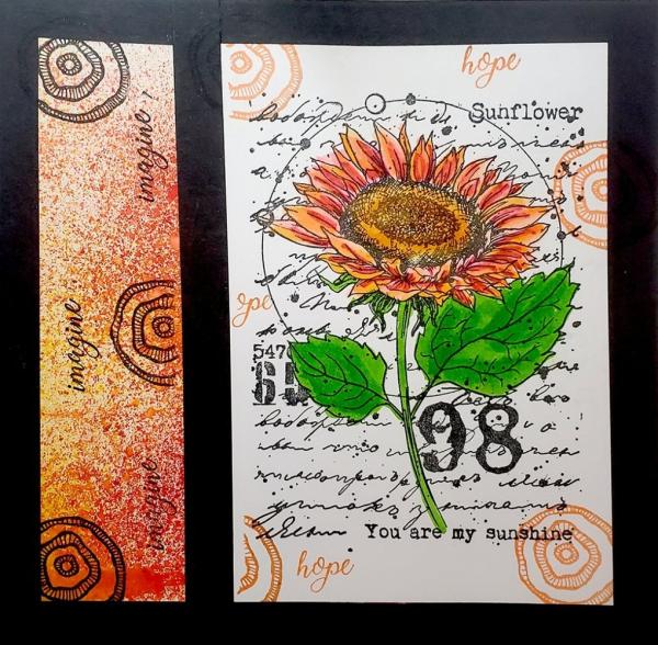 IndigoBlu - Gummistempel "Sunflower Bloom" A6 Rubber Stamp