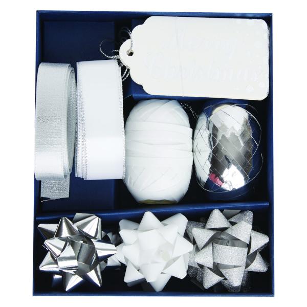 Papermania Gift Bows Kit Silver & White