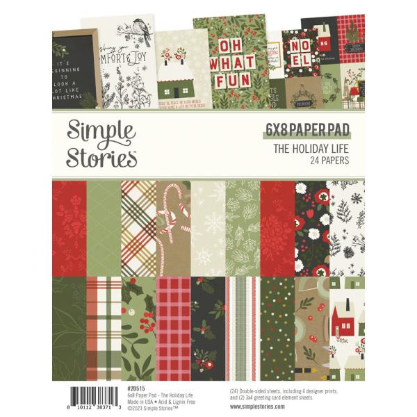 Simple Stories - Designpapier "The Holiday Life" Paper Pack 6x8 Inch - 24 Bogen