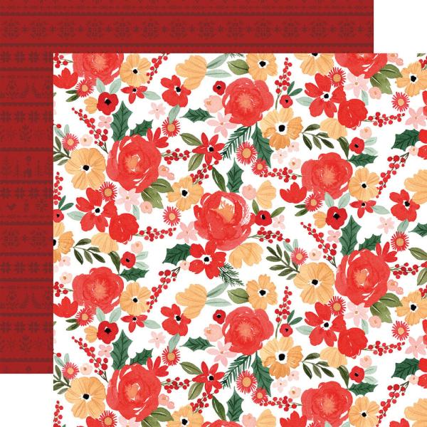 Carta Bella - Designpapier "Joyful Christmas Flora" Paper Pad 6x6 Inch - 24 Bogen