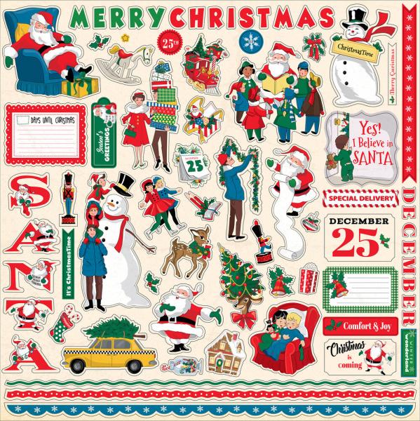 Carta Bella - Aufkleber "Season's Greetings" Element Stickers 12x12 Inch 