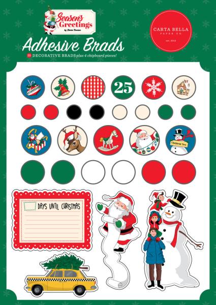 Carta Bella - Adhesive Brads "Season's Greetings"