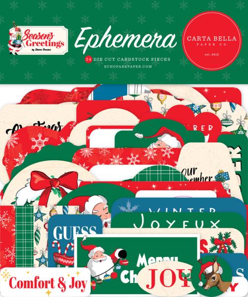 Carta Bella - Stanzteile "Season's Greetings" Ephemera