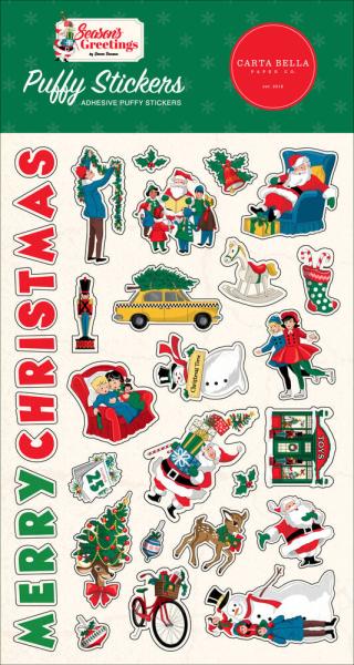 Carta Bella  - Aufkleber "Season's Greetings" Puffy Stickers