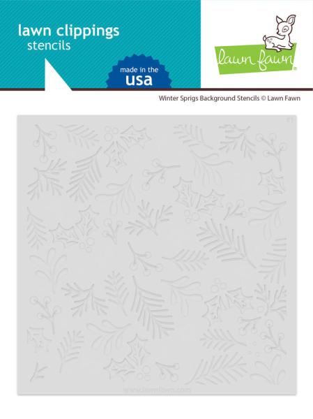 Lawn Fawn - Schablone "Winter Sprigs Background" Stencil