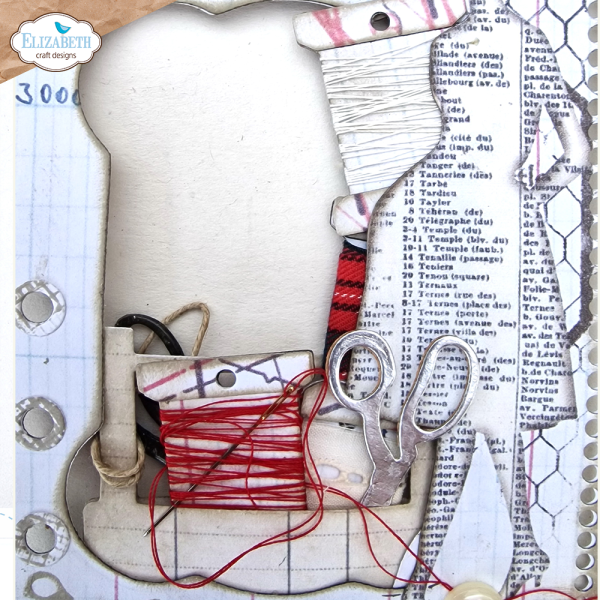 Elizabeth Craft Designs - Stanzschalone "Sidekick Essentials 26 Yarn Card w/ Scissors" Dies