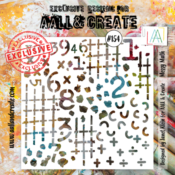 AALL and Create - Schablone 6x6 Inch "Messy Math "Stencil