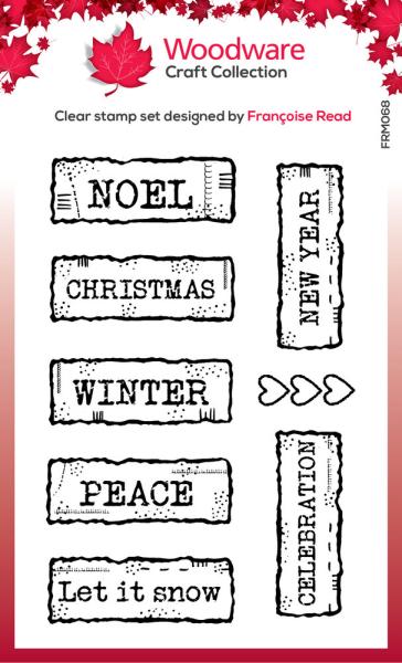 Woodware - Stempelset "Christmas Junk Labels" Clear Stamps Design by Francoise Read