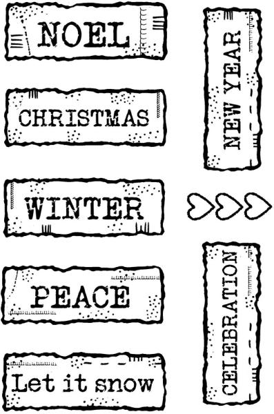 Woodware - Stempelset "Christmas Junk Labels" Clear Stamps Design by Francoise Read