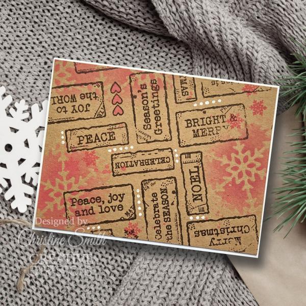 Woodware - Stempelset "Christmas Distressed Labels" Clear Stamps Design by Francoise Read