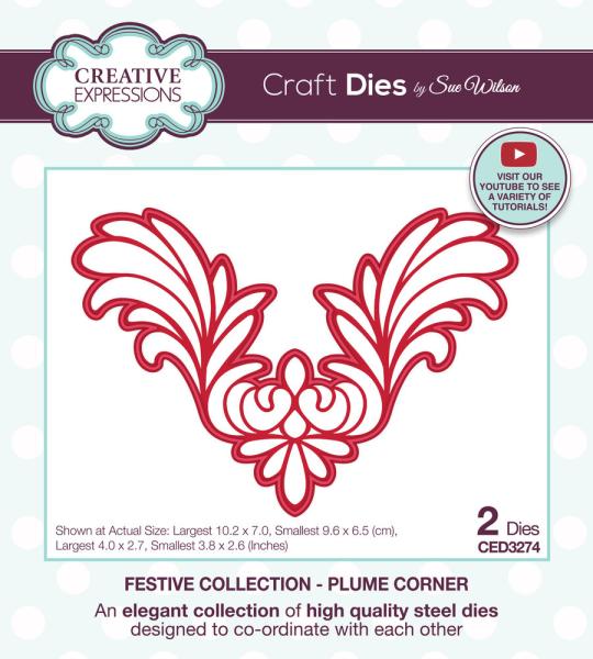 Creative Expressions - Stanzschablone "Plume Corner" Craft Dies Design by Sue Wilson