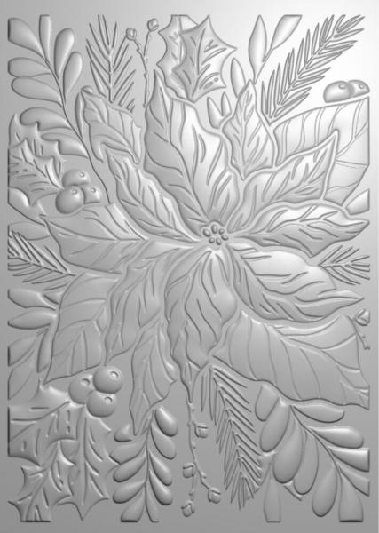 Creative Expressions - 3D Embossingfolder 5x7 Inch "Poinsettia Bliss" Prägefolder Design by Sue Wilson