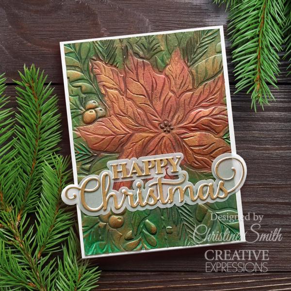 Creative Expressions - 3D Embossingfolder 5x7 Inch "Poinsettia Bliss" Prägefolder Design by Sue Wilson