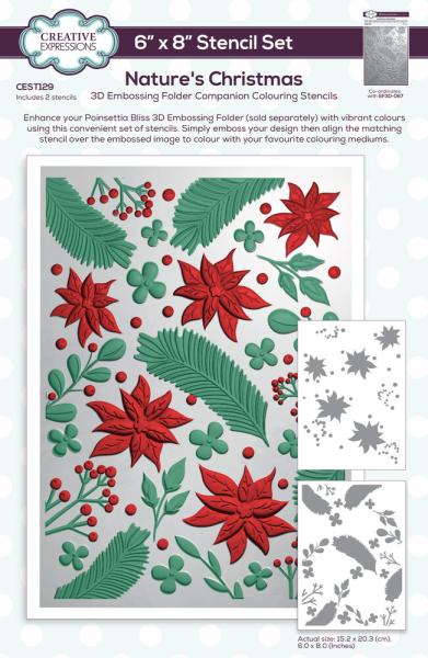 Creative Expressions - Schablone "Nature's Christmas" Stencil 6x8 Inch