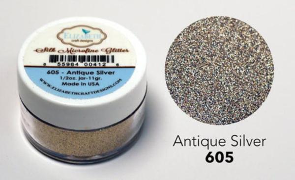 Elizabeth Craft Designs - Glitzer "Antique Silver 605" Silk Microfine Glitter 11g