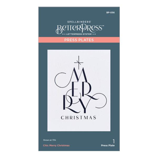 Spellbinders - Buchdrucktechnik "Chic Merry Christmas" Press Plate