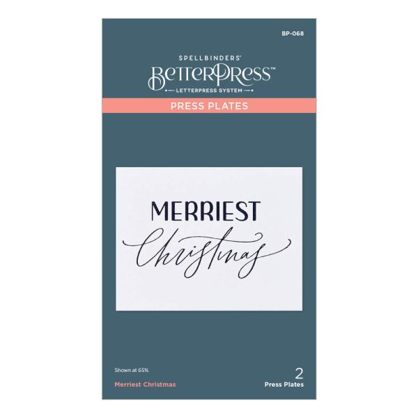 Spellbinders - Buchdrucktechnik "Merriest Christmas" Press Plate