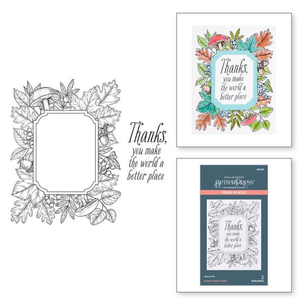 Spellbinders - Buchdrucktechnik "Autumn Thanks Frame" Press Plate