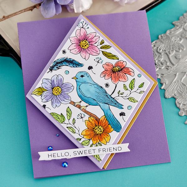 Spellbinders - Buchdrucktechnik "Diamond Aviary" Press Plate