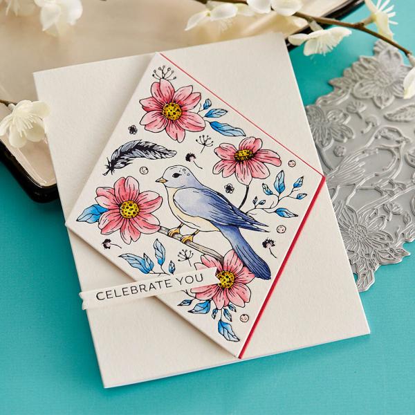 Spellbinders - Buchdrucktechnik "Diamond Aviary" Press Plate