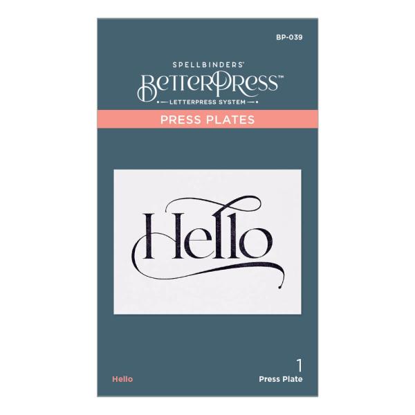 Spellbinders - Buchdrucktechnik "Hello" Press Plate