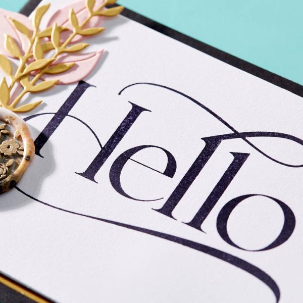 Spellbinders - Buchdrucktechnik "Hello" Press Plate