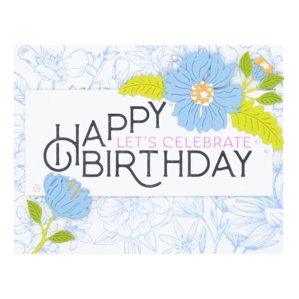 Spellbinders - Buchdrucktechnik "Happy Birthday Celebrate" Press Plate