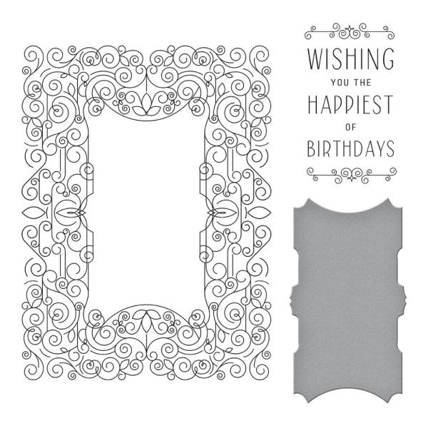 Spellbinders - Press Plate & Dies "Swirl Birthday Frame"