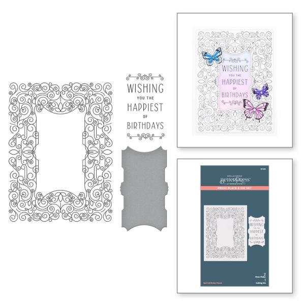 Spellbinders - Press Plate & Dies "Swirl Birthday Frame"