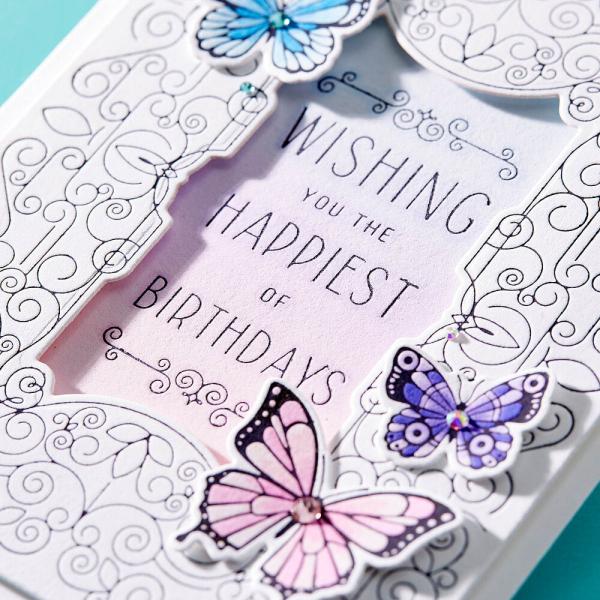 Spellbinders - Press Plate & Dies "Swirl Birthday Frame"