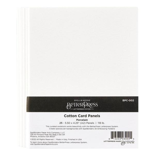 Spellbinders - Baumwollkartonplatten "Porcelain" BetterPress Cotton Card Panels 10,80x14 cm