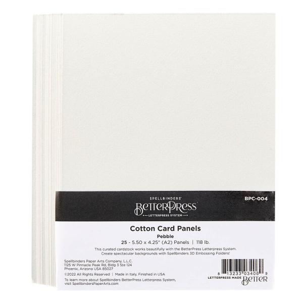 Spellbinders - Baumwollkartonplatten "Pebble" BetterPress Cotton Card Panels 10,80x14 cm