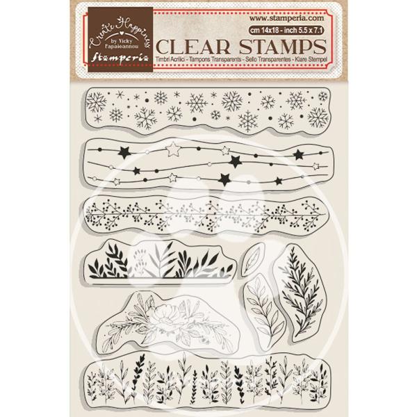 Stamperia - Stempelset "Borders With Leaves" Clear Stamps