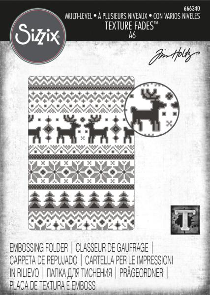 Sizzix - 3D Prägefolder "Holiday Knit" Embossing Folder Design by Tim Holtz