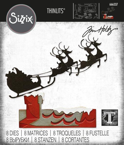 Sizzix - Stanzschablone "Reindeer Sleigh" Thinlits Craft Dies by Tim Holtz