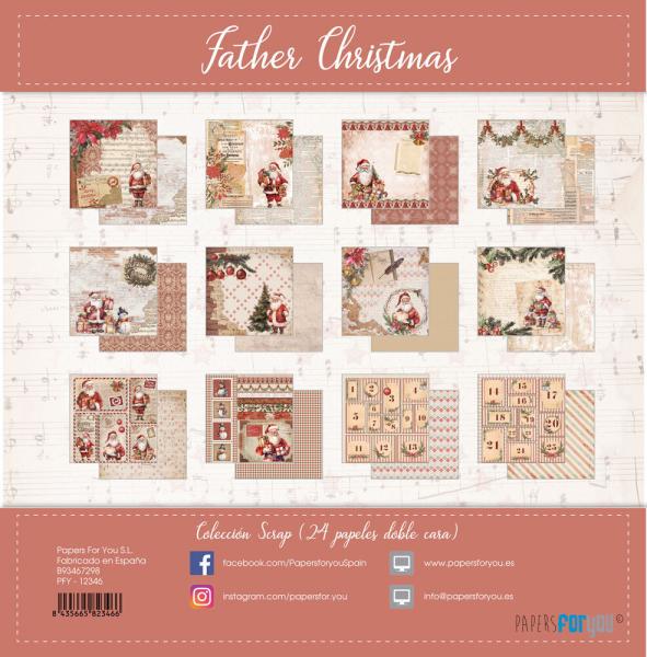 Papers For You - Designpapier "Father Christmas" Scrap Paper Pack 8x8 Inch - 24 Bogen