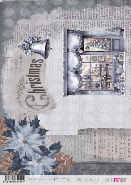 Paper For you - Decoupage Papier "Snow on the Forest I" Rice Paper Kit A4 - 6 Bogen