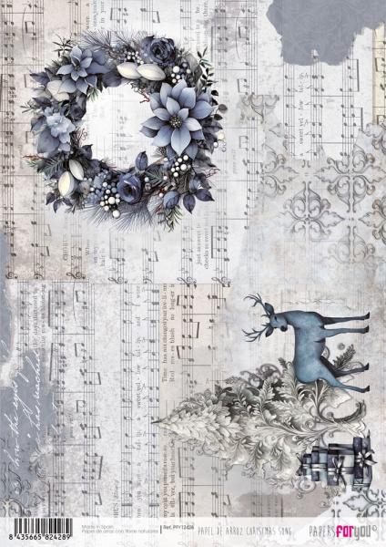 Paper For you - Decoupage Papier "Snow on the Forest I" Rice Paper Kit A4 - 6 Bogen