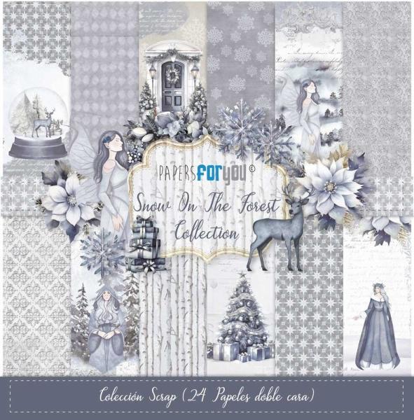 Papers For You - Designpapier "Snow On The Forest" Scrap Paper Pack 8x8 Inch - 24 Bogen