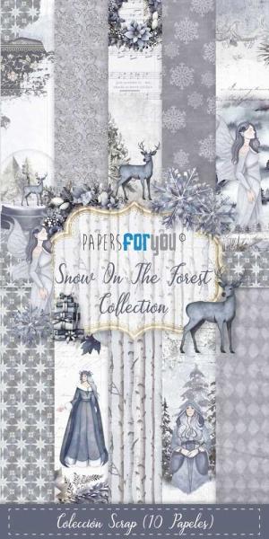 Papers For You - Designpapier "Snow On The Forest" Scrap Paper Pack 6x12 Inch - 10 Bogen 