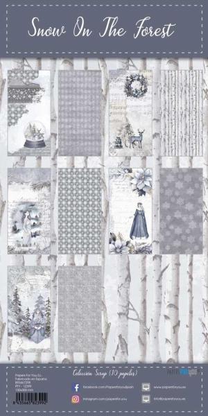 Papers For You - Designpapier "Snow On The Forest" Scrap Paper Pack 6x12 Inch - 10 Bogen 