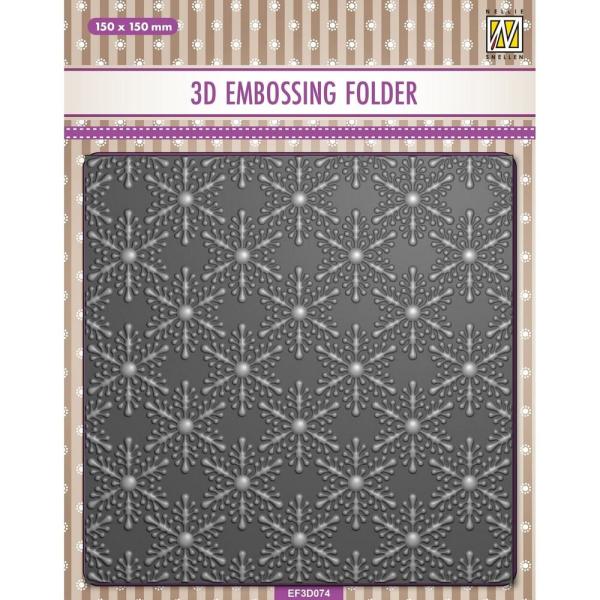 Nellie Snellen - Prägefolder "Christmas Snowflakes" 3D Embossing Folder 