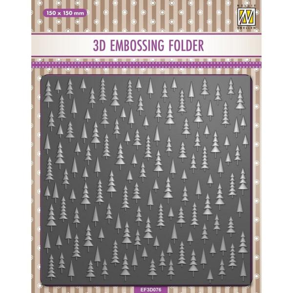 Nellie Snellen - Prägefolder "Christmas Trees" 3D Embossing Folder 