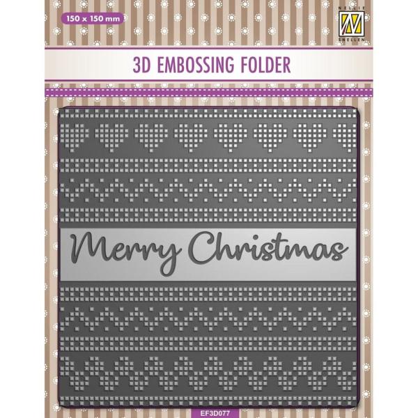 Nellie Snellen - Prägefolder "Merry Christmas" 3D Embossing Folder