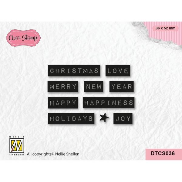 Nellie Snellen - Stempelset"Christmas Love Typed" Clear Stamps