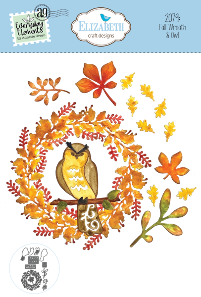 Elizabeth Craft Designs - Stanzschalone "Fall Wreath & Owl" Dies