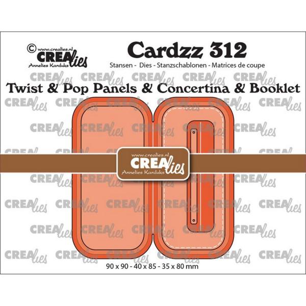 Crealies - Stanzschablone "Twist & Pop B Panels & Concertina Card & Booklet" Cardzz Dies