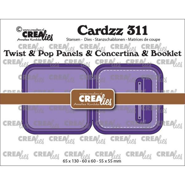 Crealies - Stanzschablone "Twist & Pop A Panels & Concertina Card & Booklet" Cardzz Dies