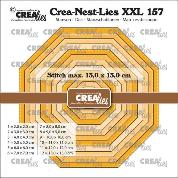 Crealies - Stanzschablone "Octagon With Stitch" Crea-Nest-Lies XXL Dies